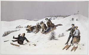 Slitta - in "Sketches of canadian sports and pastimes" di Lieut. Henry Buckton Laurence da Unknown artist