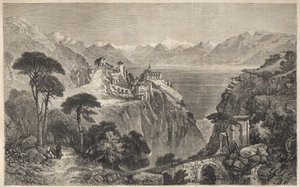 Madonna del Sasso, Svizzera - Il Convento della Madonna del Sasso - vicino a Locarno sul Lago Maggiore - Canton Ticino in Svizzera - 1861