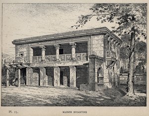 Casa bizantina - incisione del 1889 in "Storia dell
