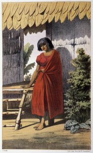 Malaj Qvinna (Oceania) - in "First swedish circumnavigation" di Skogman Carl Johan Alfred, ed. Stoccolma, Adolf Bonnier da Unknown artist