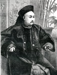 Mandarino Tchung Hao (Chung How), Incisione 1868 da Unknown artist