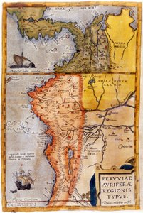 Mappa della Colombia e del Perù. 1590. da Unknown artist
