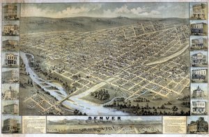 Mappa di Denver, Colorado da Unknown artist