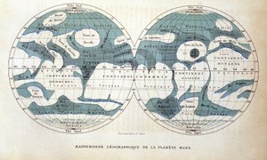 Mappa del pianeta Marte - in "Astronomia popolare" di Camille Flammarion, ed. Marpon & Flammarion da Unknown artist