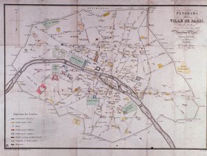 Mappa della città di Parigi nel 1840 da Unknown artist