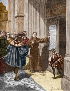 Martin Lutero affigge le sue 95 tesi a Wittenberg