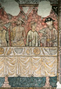 Scena di pasto nel refettorio dei Pellegrini, dettaglio, dalla cattedrale di Lleida da Unknown artist
