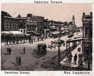 Melbourne, Australia: vista di Swanston Street. in 