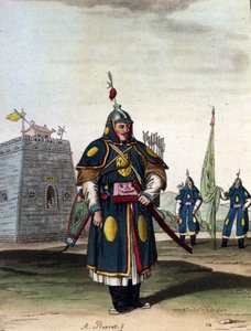 Militare cinese manciù - in Il costume antico e moderno di J. Ferrario, ed. Milano da Unknown artist