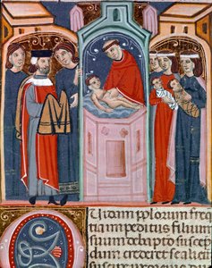 Miniatura scena di battesimo tratta dal Codice di Giustiniano (Codex Justinianus) da Unknown artist