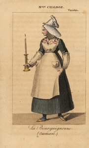 Mlle Fanny Chalboz come La Bourguignonne nella commedia Cuisinieres di Nicholas Brazier al Theatre des Varietes