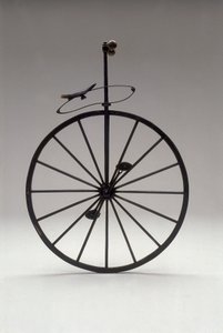 Monociclo con ruote di legno del 1870 da Unknown artist