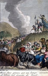 Mosè guidò il popolo ebraico nel deserto di Socot per lungo tempo. da Unknown artist