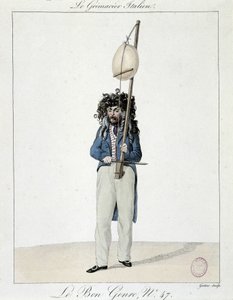 Musicista di strada: il grimacier italiano - incisione, Carnavalet da Unknown artist