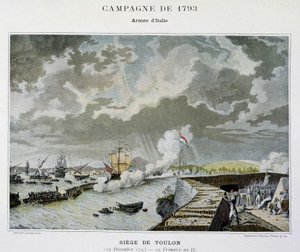 Battaglia navale: Assedio di Tolone nel 1793 - in "Le battaglie navali di Napoleone" da Unknown artist
