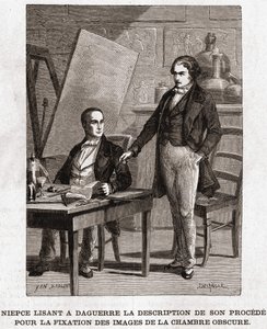 Niepce legge a Louis Daguerre la descrizione dell