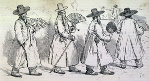 Notabile del villaggio di Sbin Po (Kree) in passeggiata (fine XIX secolo)
