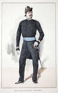 Ufficiale della Pace, Grande Secondo Impero (1852-1870). Acquaforte a colori, per illustrazione 