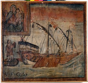 A sinistra una vecchia galleria che porta ancora le catene ringrazia la Madonna dell
