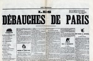Uno dei giornali "Les debauches de Paris", fine XIX secolo da Unknown artist