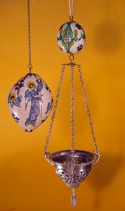 Arte orientale: sfere di maiolica policroma con angeli da Unknown artist