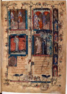 Pagina miniata tratta dal manoscritto Le Roman de la Rose di Guillaume de Lorris e Jean de Meun