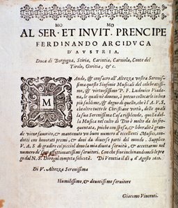 Pagina di dedica a Ferdinando d