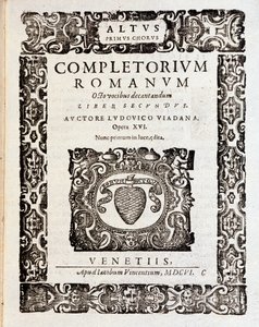 Pagina della partitura musicale dei Salmi (op 16) di Ludovico Viadana da Unknown artist