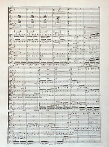 Pagina della partitura musicale di Siegfried, opera di Wagner da Unknown artist