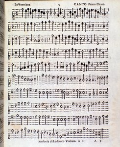 Pagina di spartito musicale di Sinfonie musicali di Ludovico Viadana da Unknown artist