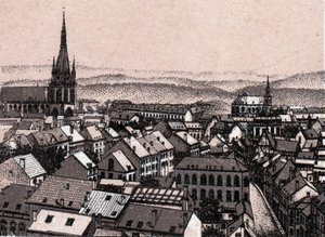 Panorama di Liegi in Belgio in "Il mondo illustrato 168 vedute". Senza data (fine XIX secolo) da Unknown artist