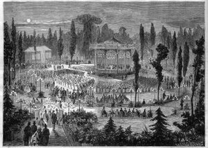Parigi VIII arrondissement - avenue des Champs-Elysées - concerti nel 1868 da Unknown artist