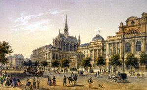 Parigi: vista del Palazzo di Giustizia (incisione prima metà del XIX secolo) da Unknown artist