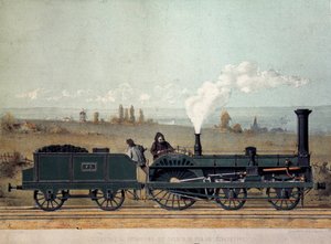 Locomotiva passeggeri e carro di carbone della Ferrovia di Strasburgo (sistema Crampton)