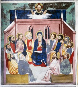 Pentecoste, Vita di Cristo (XV secolo), affreschi, Cappella di San Sebastiano, Villard-de-Lans, Rodano-Alpi, Francia