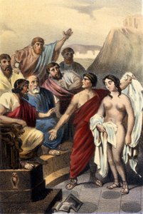 Frine (cortigiana greca) davanti ai giudici di Atene. da Unknown artist