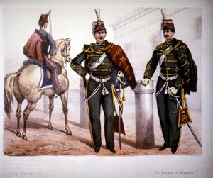 Ussari di Piacenza (Italia), costume del 1866 da Unknown artist