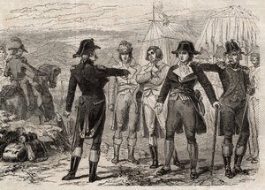 Pierre Antoine Antonelle (Pierre-Antoine Antonelle) (1747-1817) e i suoi amici arrestati per ordine di Lafayette - incisione in "Dictionnaire populaire illustré" - 1864 - di Joseph Decembre e Edmond Allonier