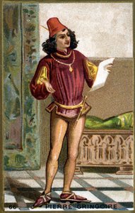 Pierre Gringoire, poeta drammatico francese (cromolitografia del XIX secolo) da Unknown artist