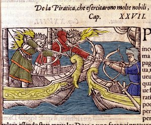 La pirateria era praticata da molte nobildonne scandinave. Incisione da 