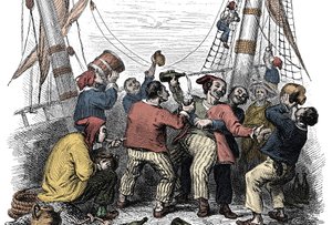 Pirati che celebrano la cattura di un ricco bottino dopo l