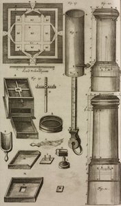 Pianta della polveriera e degli strumenti per la preparazione e lo stoccaggio della polvere da sparo, incisione da Grand Art d
