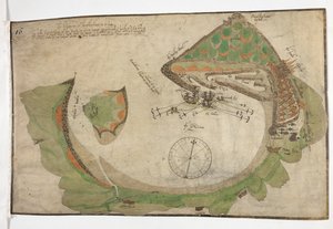 Piano della città e del porto di San Sebastian, disegnato da Richard Poulter, giugno 1585 da Unknown artist