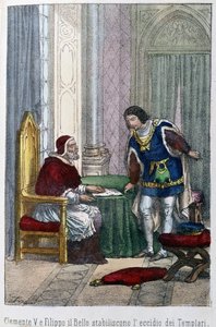 Papa Clemente V e Filippo IV il Bello, re di Francia, decisero di eliminare i Templari