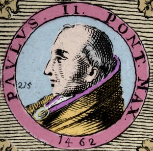 Papa Paolo II (Pietro Barbo, Paolo) (1417-1471). Incisione del XIX secolo