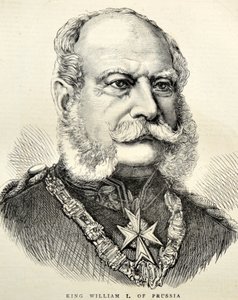 Ritratto di Guglielmo I di Germania/Prussia 1870 (incisione) da Unknown artist