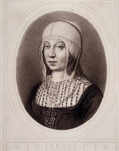 Ritratto in medaglione di Isabella I la Cattolica di Castiglia - incisione da Unknown artist