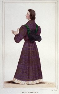 Ritratto di Alain Chartier. Diplomatico e scrittore francese (1385-1433). Segretario del futuro Carlo VII. incisione del 1830 da Unknown artist