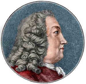 Ritratto di Albrecht von Haller medico, fisiologo e botanico svizzero (1708-1777). Incisione da Unknown artist
