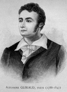 Ritratto di Alexandre Guiraud, poeta (1788-1847) - incisione XIX secolo